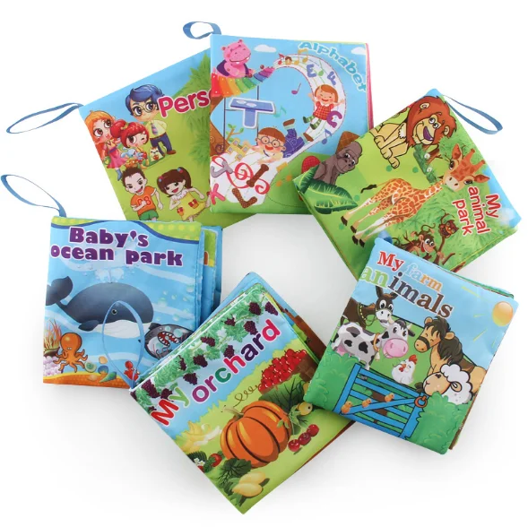 0-6 months baby fabric book Baby Tear not rotten early teaching book 3D Baby cloth book