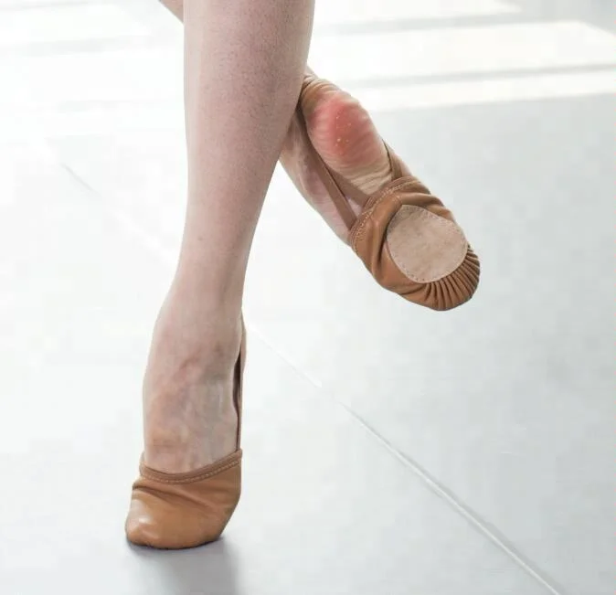 JW Girls Women Half Sole Dance Leather Ballet Shoes