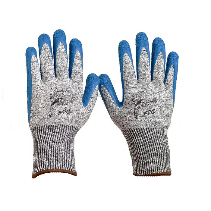 Cut Resistant HPPE Safety Crinkle Latex Gloves
