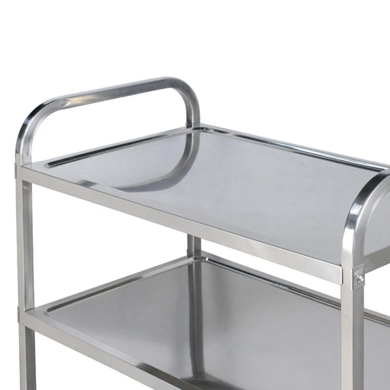 Stainless Steel 3 layer dinner serving trolley cart