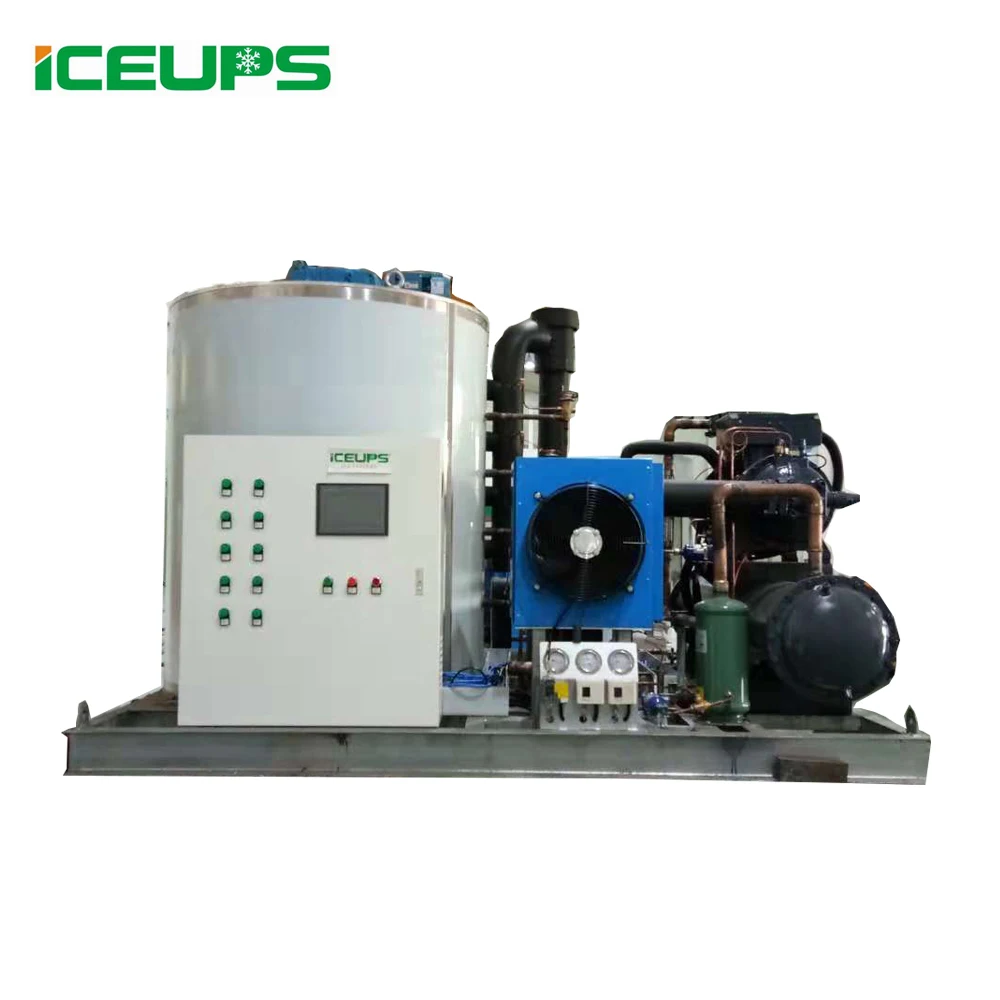 
Energy Saving Flake Ice Making Machine, KMS-15T Water Cooling Ice Maker Manufacturing Plant Machinery for Fish Boat 