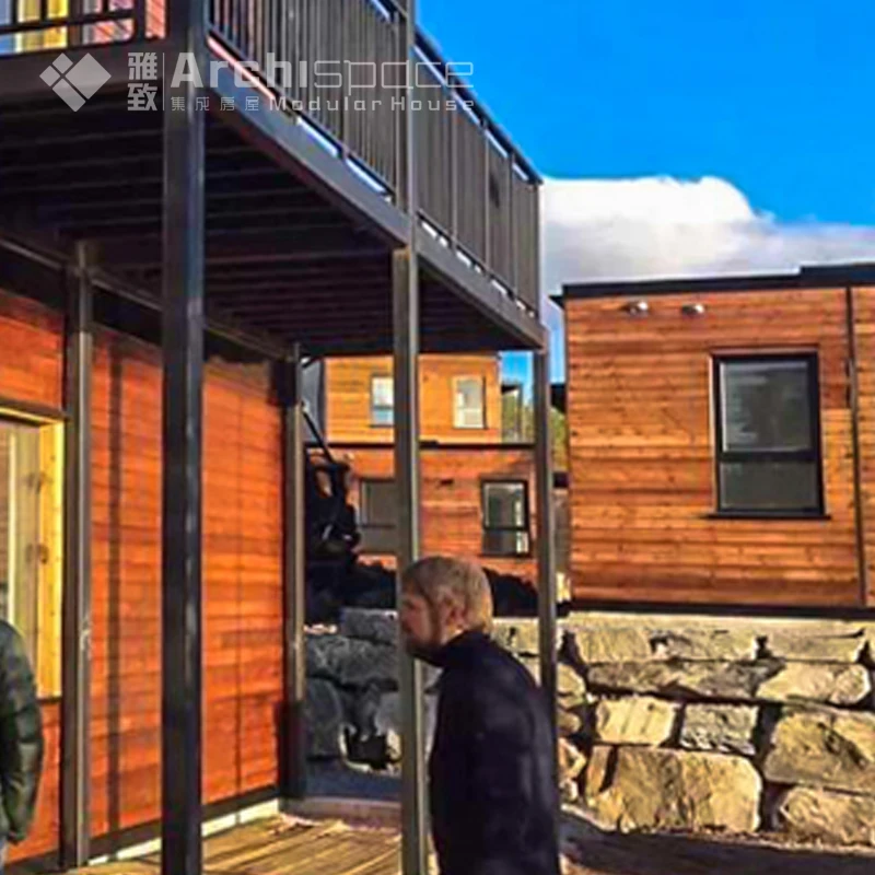 
wooden pattern villa 40ft container house manufactures prefabricated homes 