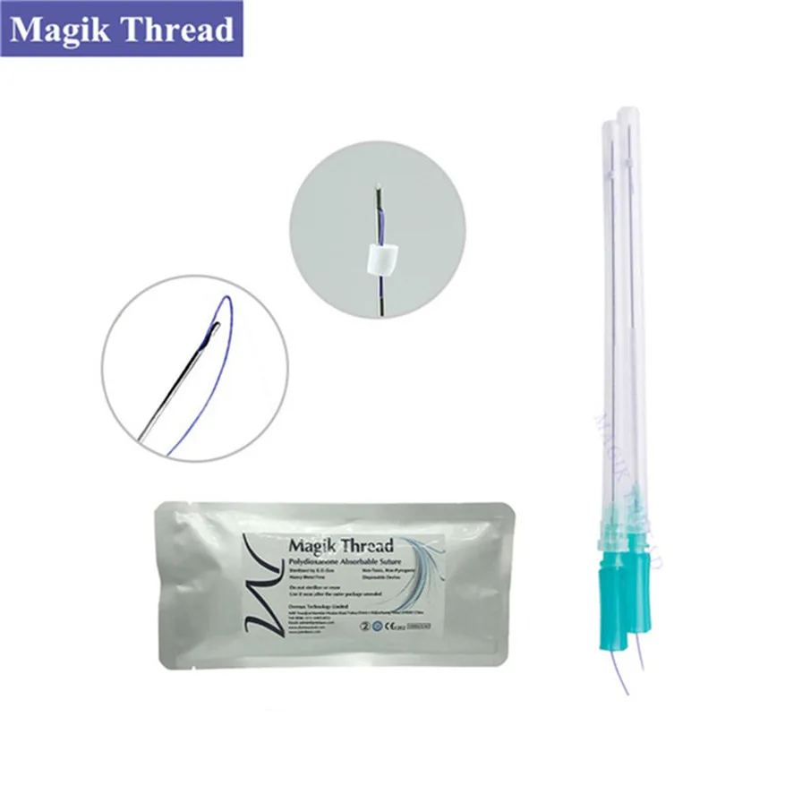 pdo thread with face lifting blunt and sharp cannula kit