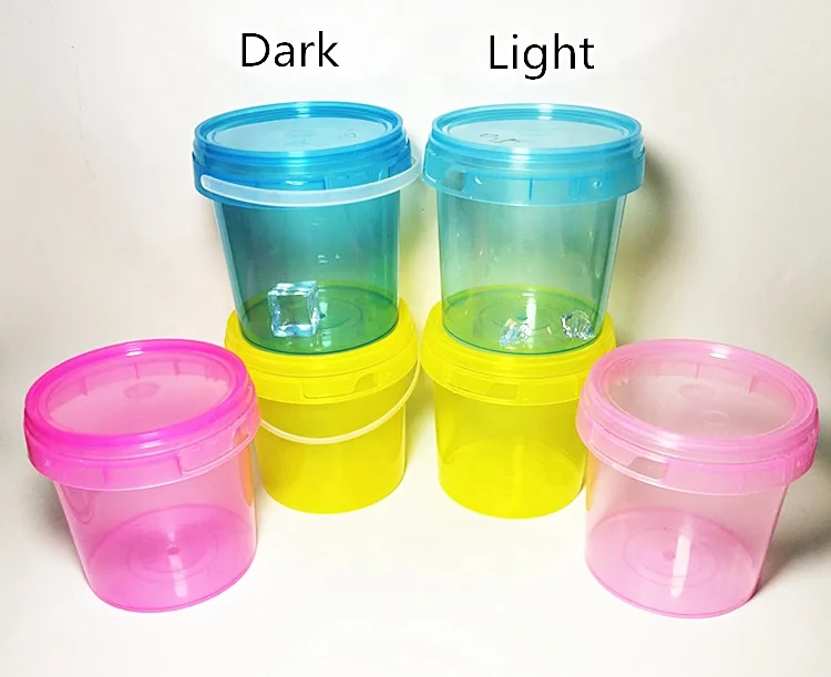 Clear food packaging plastic bucket for 1kg honey