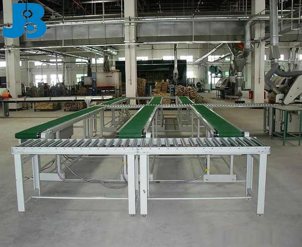 Assembly Line industrial transfer pu/pvc band conveyor for boxes
