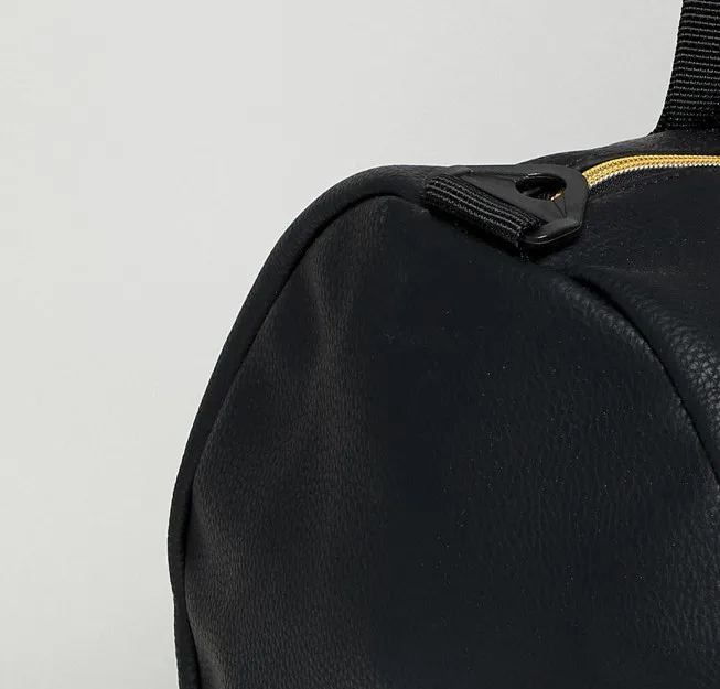 2019 fashion black gym bag OEM  duffle  travel bag pu  leather  duffle bag for men