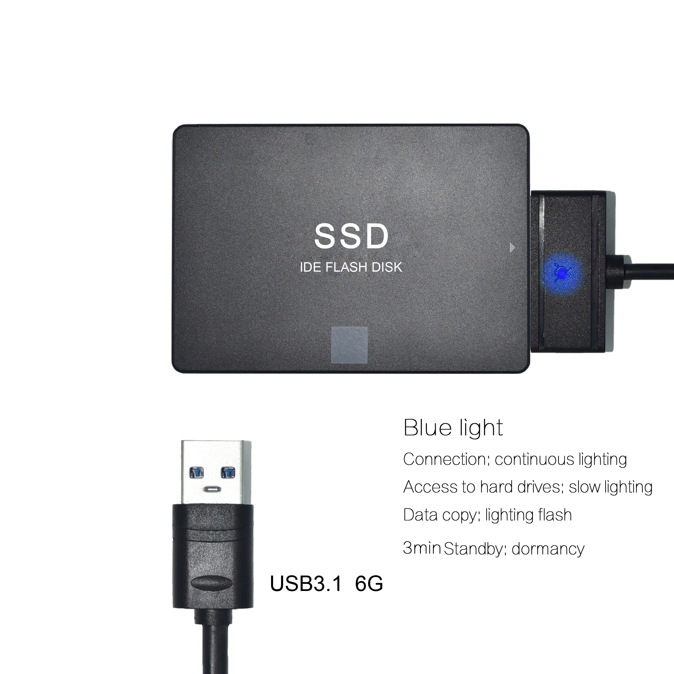 USB 3,1 IDE SATA 6 г прямой для 3,5 дюймов/2,5 дюймов HDD жесткий диск