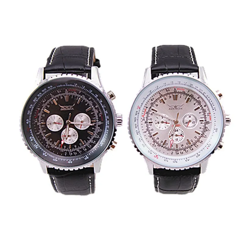 Jaragar Brand Original Luxury Watch Men Business Genuine Leather Week Month Mechanical Clock Automatic Men Wrist Watch