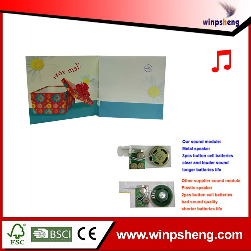 
Best Quality 30s Voice Recordable Sound Modules For Birthday Greeting Card Made In China, Shenzhen 
