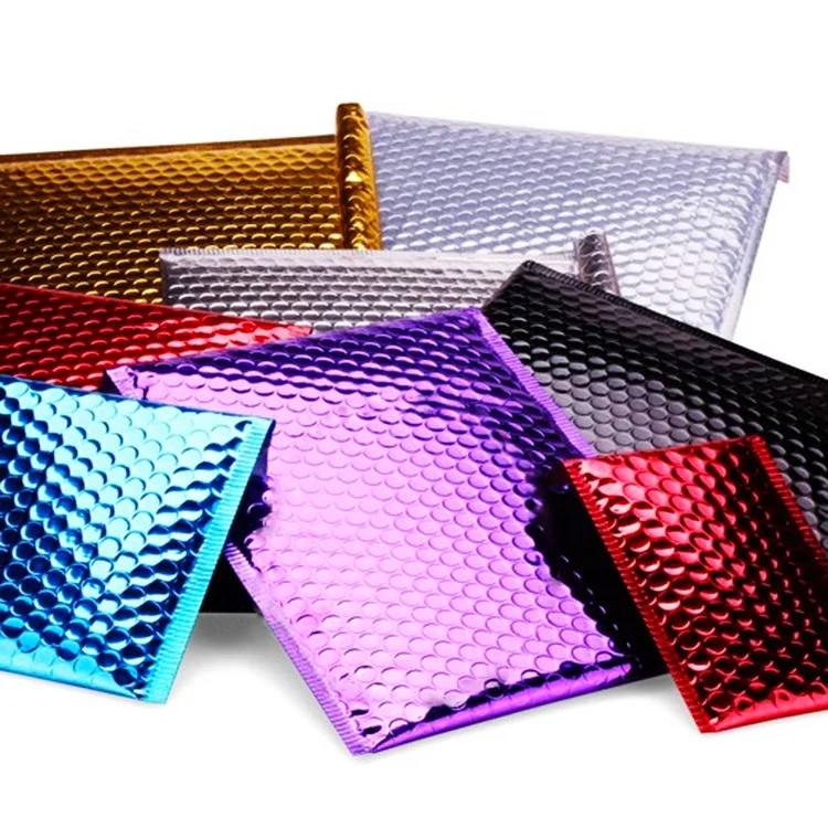 
Customized Metallic Self Seal Waterproof Poly Bubble Mailers Padded Envelopes 