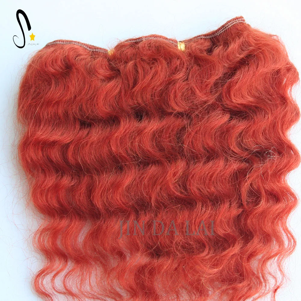 100% Angora Wool Hair Doll Wig Deep Wavy Mohair Hair Mohair Weft Doll