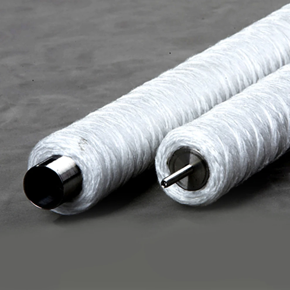 Food grade 5/10 inch 1 micron pp yarn pp core /bleached cotton pp core/ glass fiber ss core string wound water cartridge