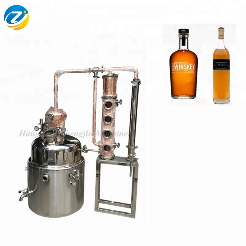 Red Copper Alcohol Distiller with Monobloc Pot and Column