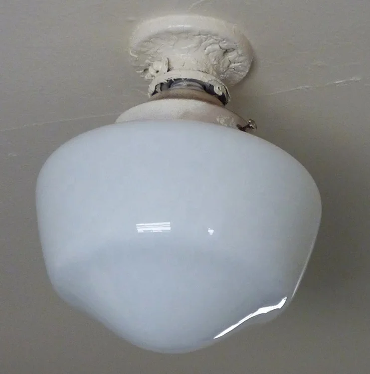 Light Fixtures Replacement Vintage antique white milk school glass ceiling light fan shade cover