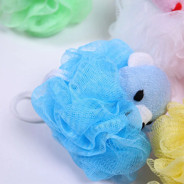 Eco-friendly Soft Mesh Baby Body Bath Sponge Animal Shower Puff Kids Cleaning Sponge