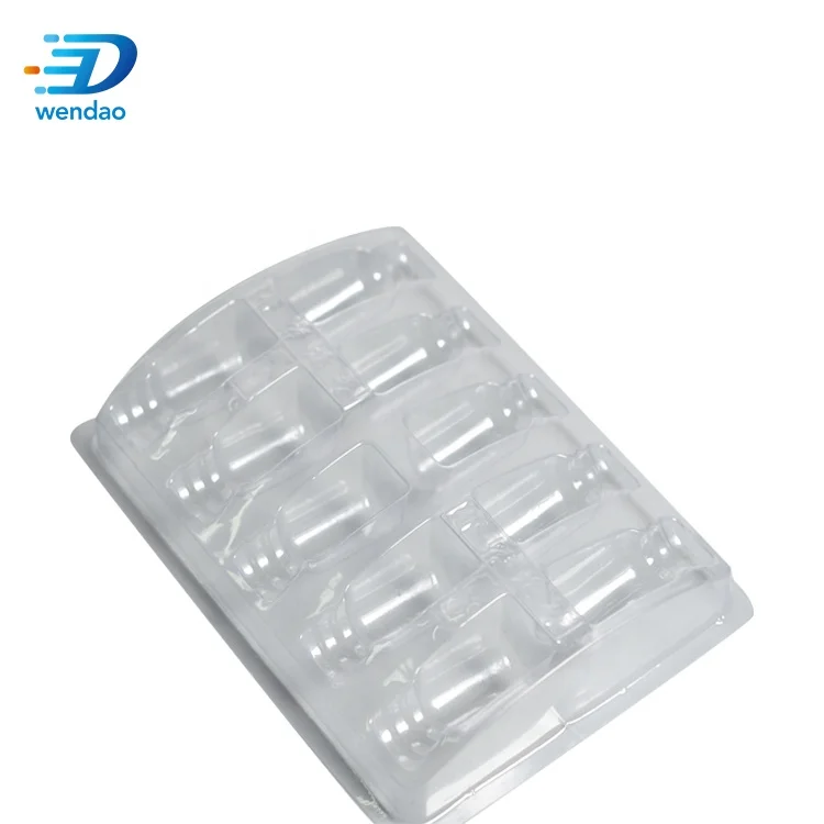 Custom Vacuum Formed Plastic  Tray Medicine Bottle Blister Packaging 2ml 3ml 10ml plastic vial tray