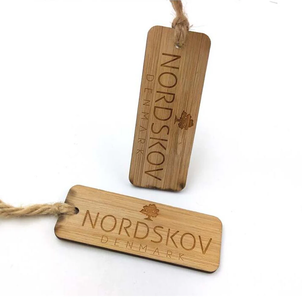 Пользовательский логотип, печатный бренд, этикетка для одежды, деревянные бирки, этикетка для одежды