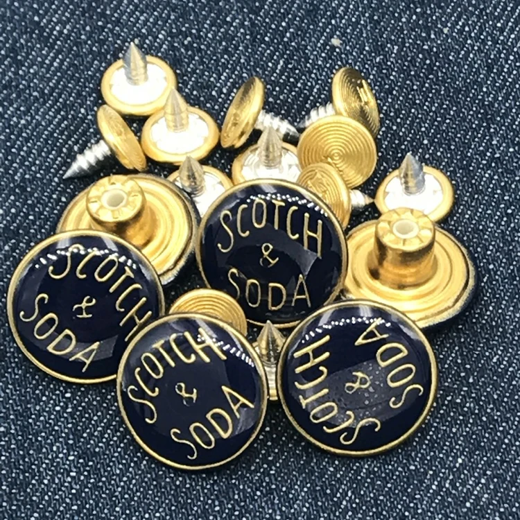 High quality metal jeans rivet button with custom logo