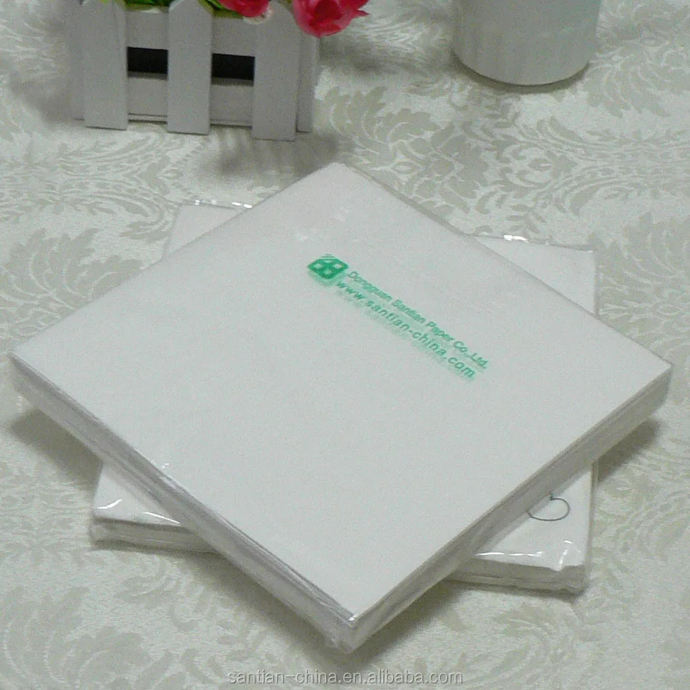 Custom Logo Printed Serviettes White Tissue Napkins Paper Napkins & Serviettes Dinner Napkins 20 Pcs Per Bag or Custom 2-4 Weeks