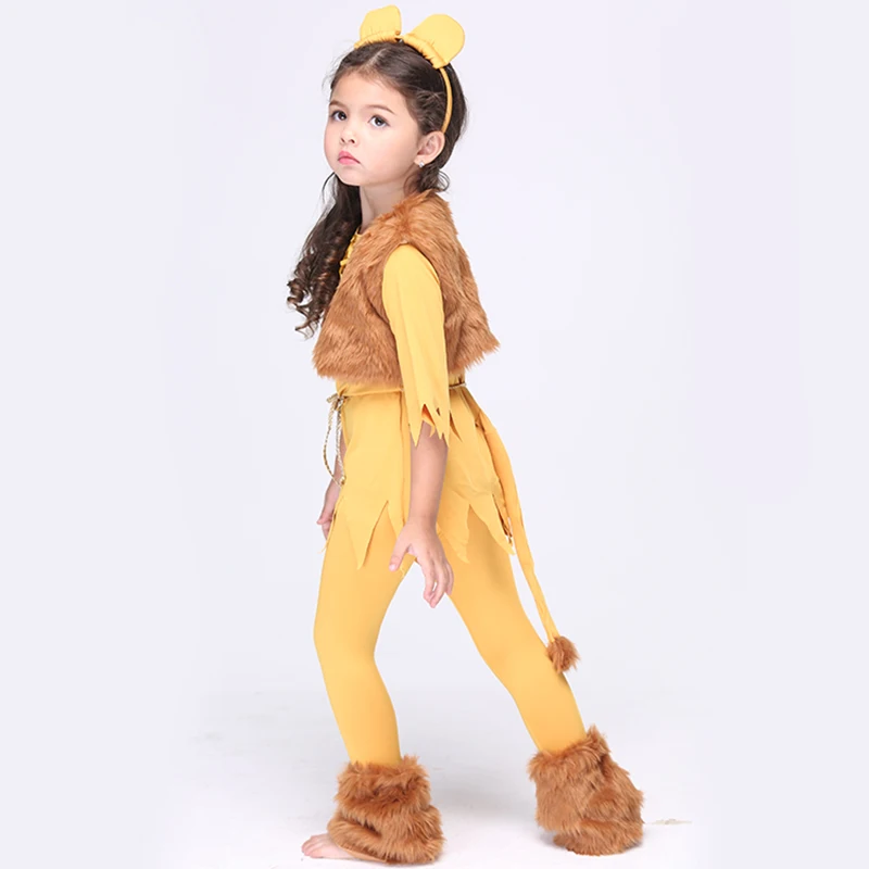 NEW Direct Selling Girls Deluxe Cowardly Lion Wizard Of OZ Cosplay font b Fancy b font