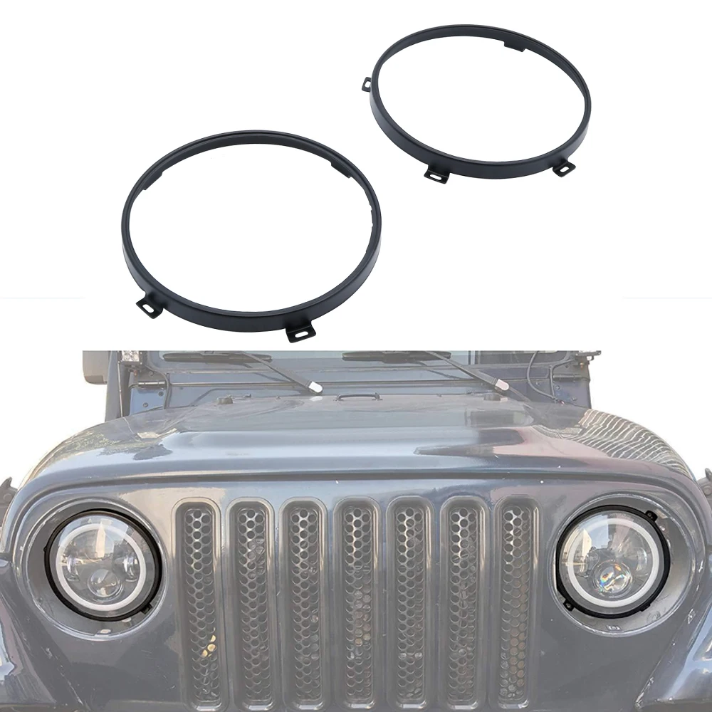 7' Round Black Headlight Bracket 7 Inch Trim Ring For Jeep wrangler car Accessories