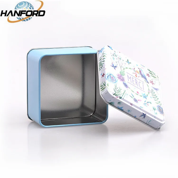 High-end custom printed and size Chocolate Tin Box toy Packaging small Square Metal Gift Box for Candy Chocolate