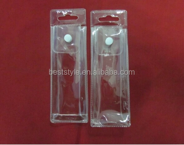Nice price clear pvc plastic bag with snap button