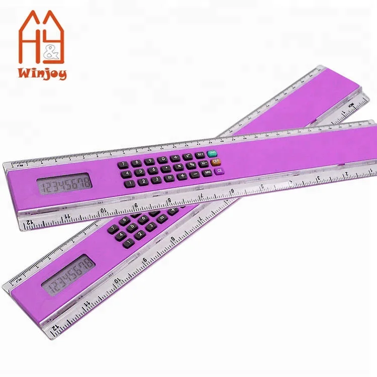 Пластиковый калькулятор линейки на солнечных батареях, 30 см, 8 знаков