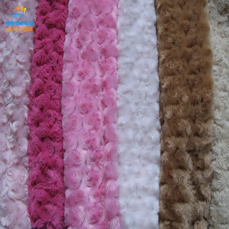 Patterned Fabric and Soft Colorful Plush Toy Fabric for Blanket Embossed Swirl Rose 100% Polyester Fleece Hotel , Home or Pets