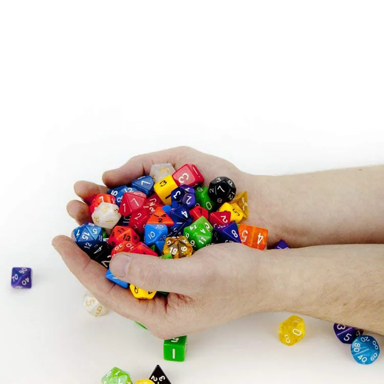 wholesale custom decoration cheap colorful wooden polyhedral dice cube set for board game