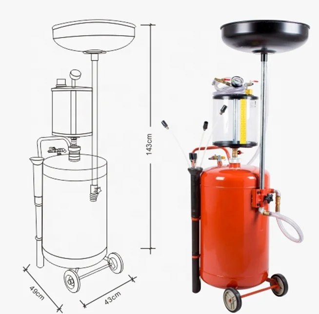 70L 80L 90L Multi-functional Wast Oil Drainer Oil changer Oil collecting