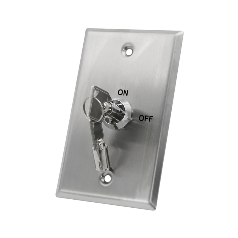 Wall mortise mount stainless steel two keys access control exit push button ignition key switch for emergency door release