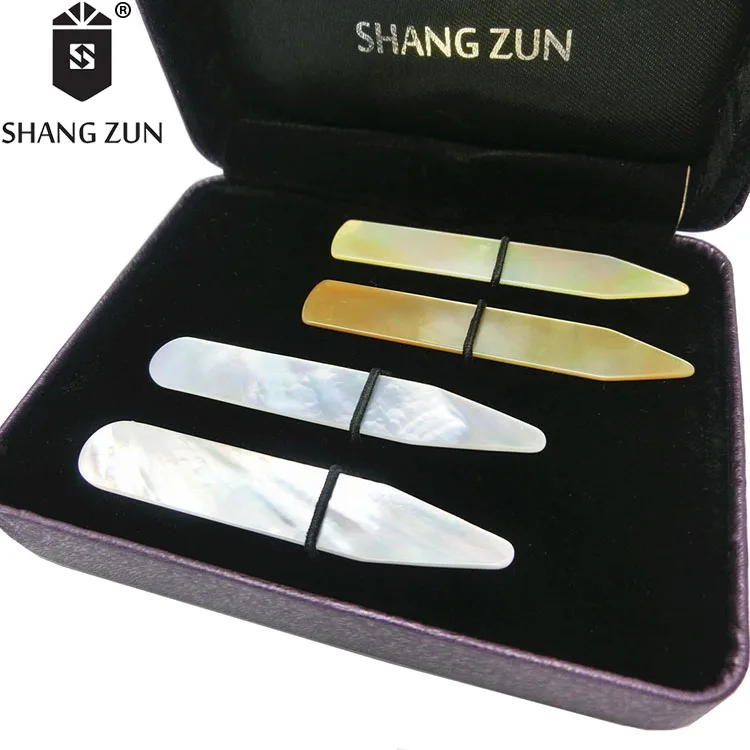 Высококачественный воротник на заказ с перламутром, 4 шт. в коробке, воротники для мужской рубашки