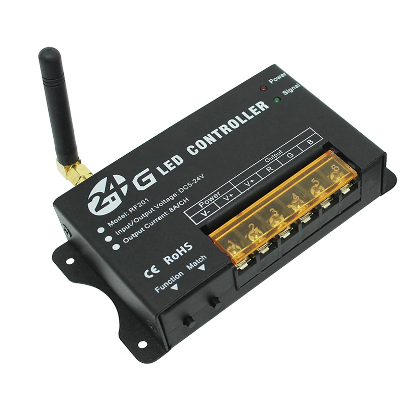 2.4G 24A RGB Controller  RF201 DC5-24V 3CH RF RGB Led Remote Controller Manual