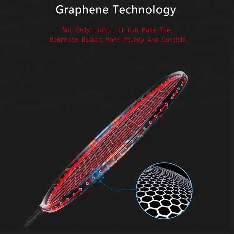 
Factory specialized production chame 9U58Gram Super Lightest 46T 30lbs 100% Carbon Fiber Graphene Technology badminton racket 