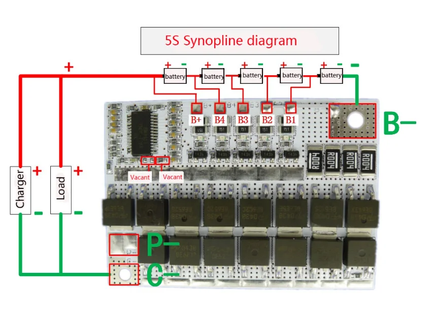BMS 21V 100A 5S Li-ion LMO Ternary Lithium bms Battery Protection Board