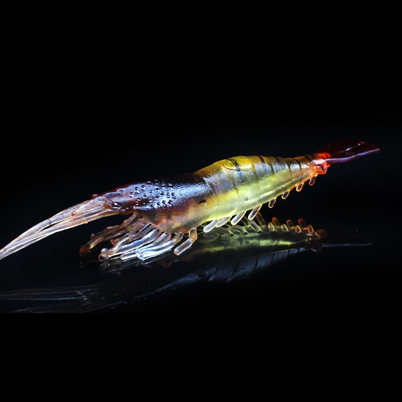 Squid Fishing Peche Tackle Fishing Accessories Artificial Bait 7cm 3.5g Silicone Lure Lifelike Prawn Soft Shrimp Fishing Lure