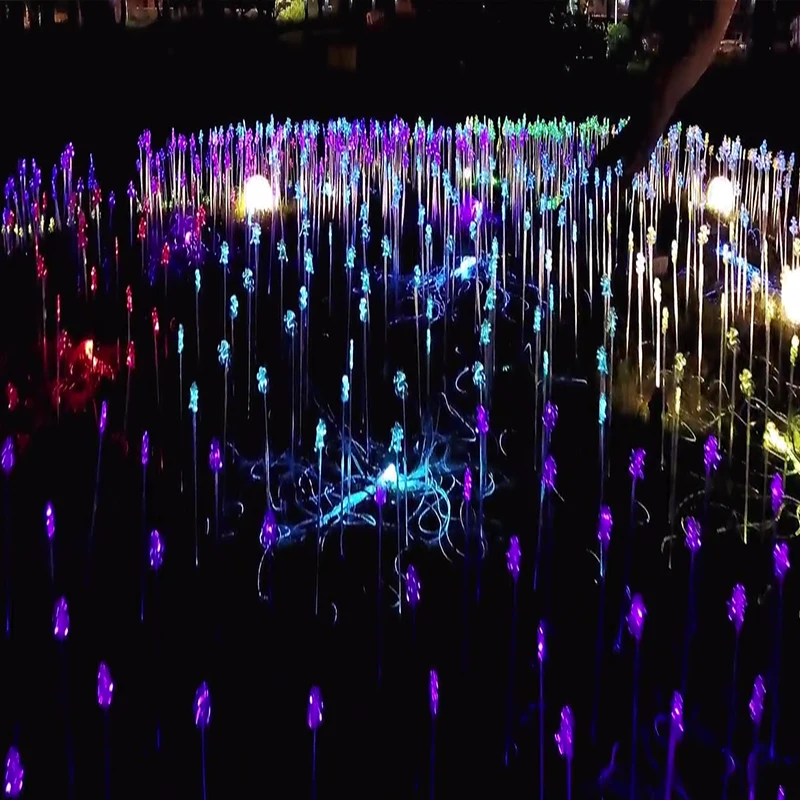 Night Garden Decoration Solar Outdoor Color Changing Optical Fiber Light