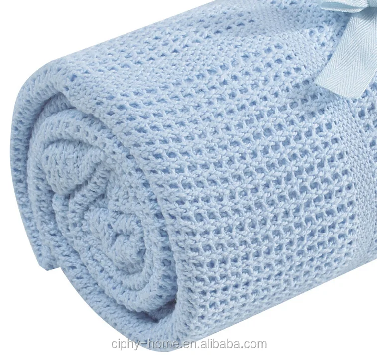 Cotton  Cellular Baby Blanket  Pram Cot Bed  Basket Crib Blanketfor NEW born  baby