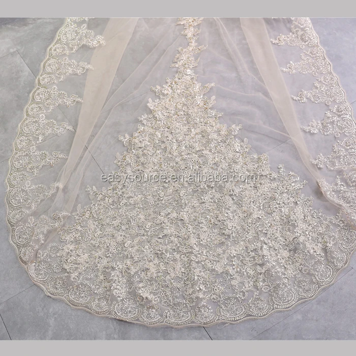 
one layer lace wedding veil 3M cathedral bridal veil with comb 