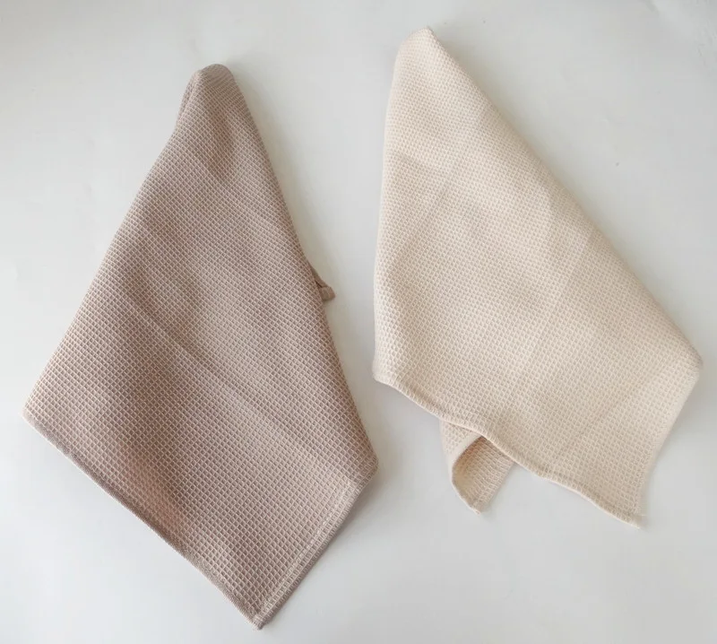 Plain solid color cotton linen waffle kitchen towel