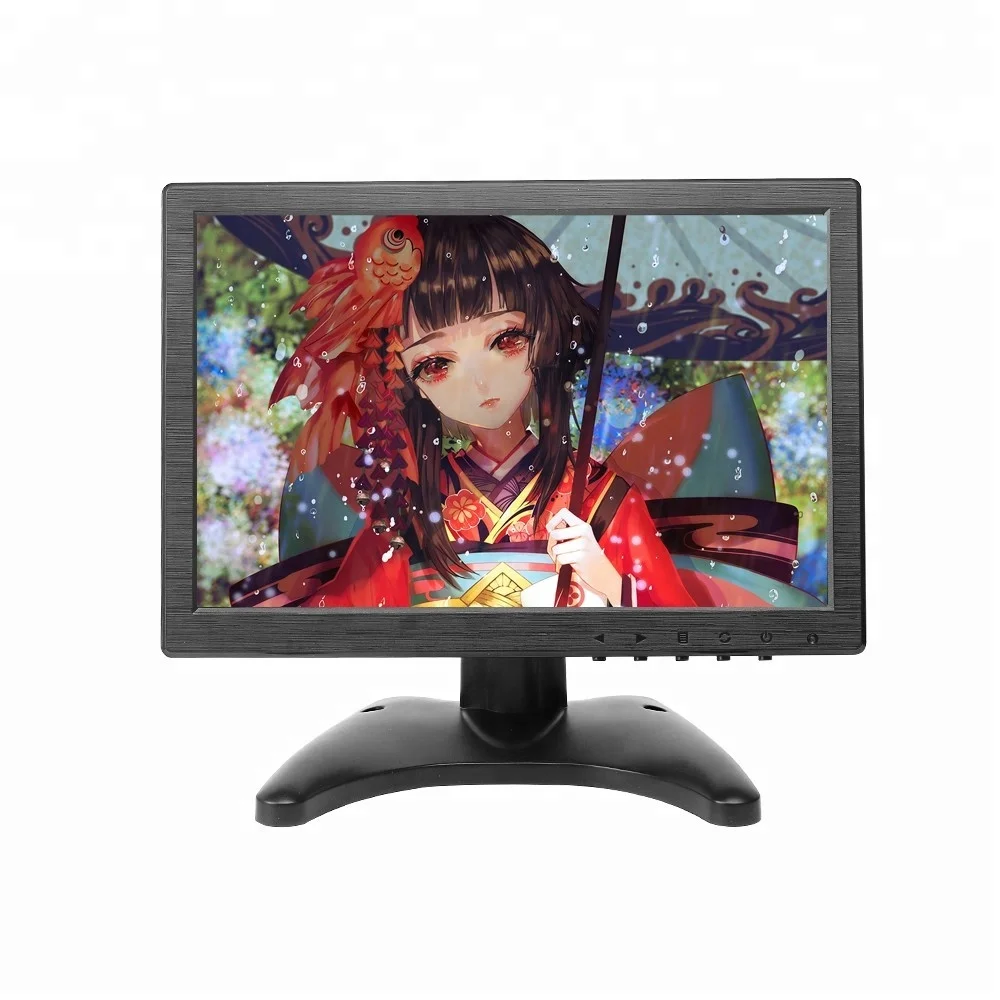 Монитор системы видеонаблюдения 1280x800, ЖК-дисплей TFT 10,1 дюйма с HD BNC VGA USB входом