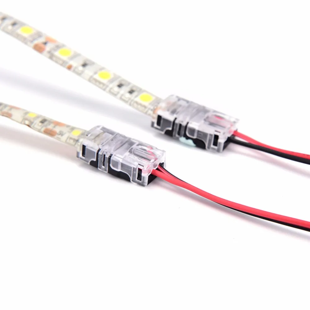 Waterproof SMD 5050 5630 LED Tape Light Connection Conductor 2pin LED Strip to Wire Connector for 8/10mm Single Color