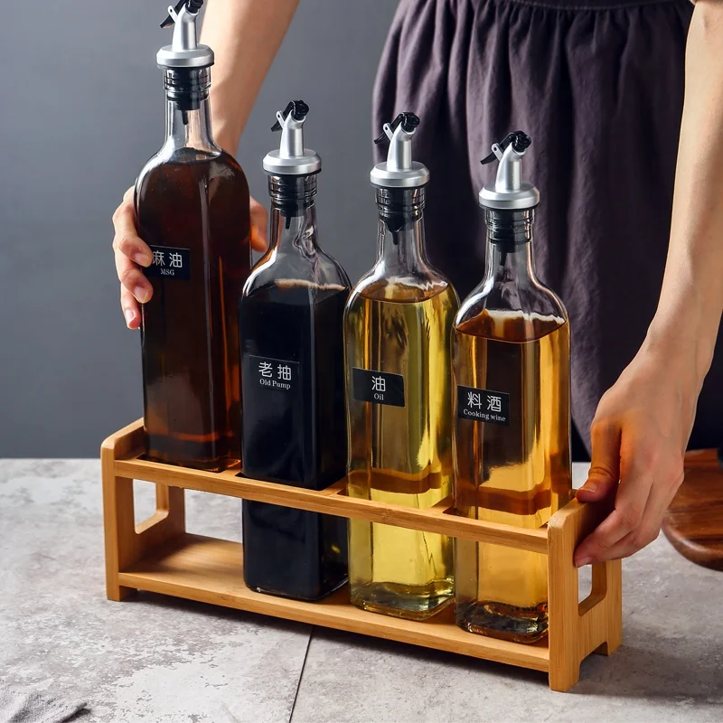 Kitchen olive glass bottles vinegar bottle 500ml oil container for cooking
