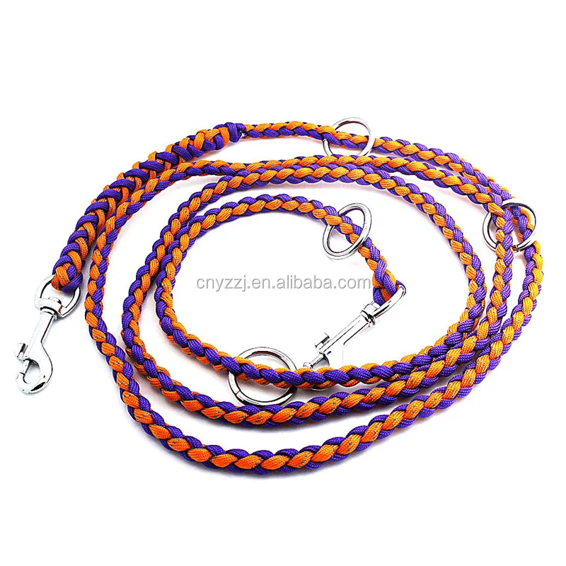Reflective Braided Handmade Paracord Rope Dog Leash Patterns for Walking Collar and Hiking Sale