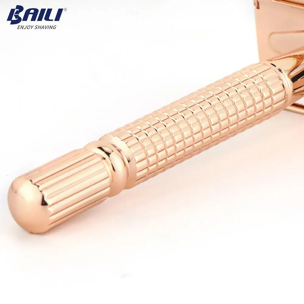 
Baili classic wet shaver double edge safety metal razor travel case body hair shaver for women OEM 
