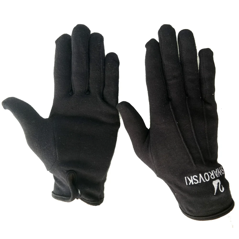 
black 3 lines cotton parade uniform guard gloves 