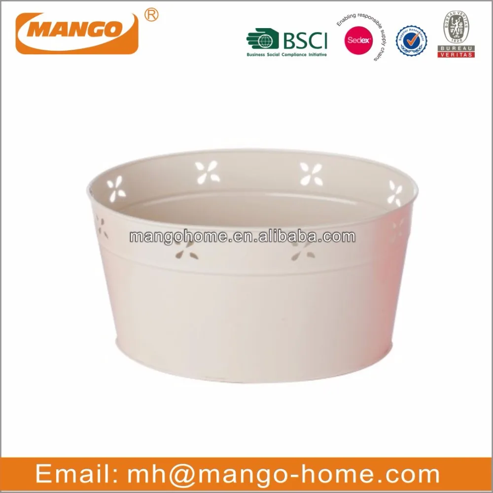 Colorful Metal outdoor oval planter flower pots