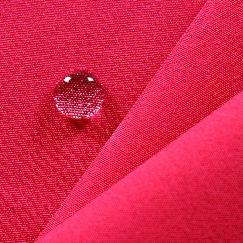 100 D 100% polyester 4 way stretch woven fabric + 3 layers transparent film and plush fabric for clothing sports fabric