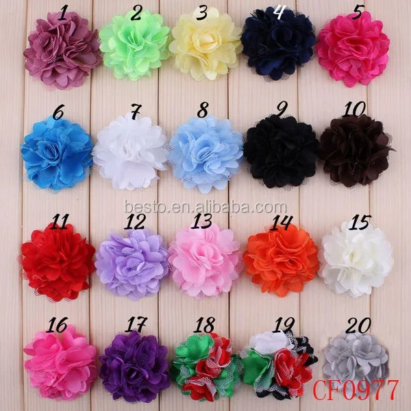 Hot Selling Fabric Flower For Headband, Girls Hair Accessories, Fancy Baby Shabby Flower